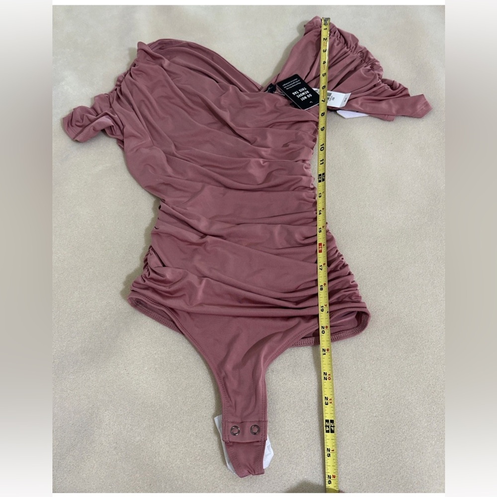 Express Ruched Satin Bodysuit - Picture 3 of 8